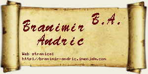 Branimir Andrić vizit kartica
